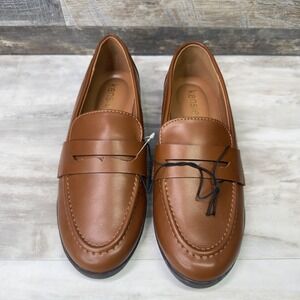 Kensie Penny Loafers Womens Size 7 Cognac Brown Slip On Shoes 1809541 NEW